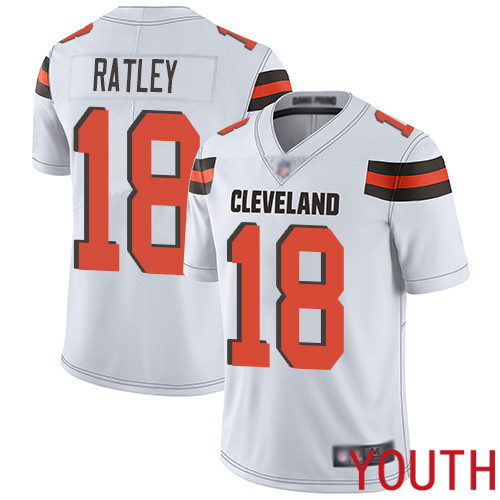Cleveland Browns Damion Ratley Youth White Limited Jersey #18 NFL Football Road Vapor Untouchable